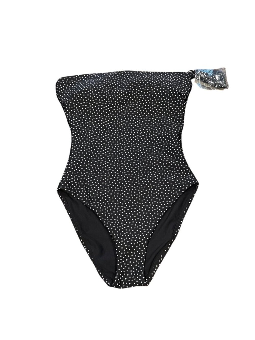 NWT J.Crew Gemma Bandeau One-Piece Swimsuit Sz 12 Black Polka Dot Classic Sculpt - Picture 3 of 14